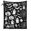 Washable Velvet Throw Blanket Halloween DIY Coloring Blanket, with Ghost Patterns, Color Your Unique Birthday Gifts for Artists Own Cozy Adults
