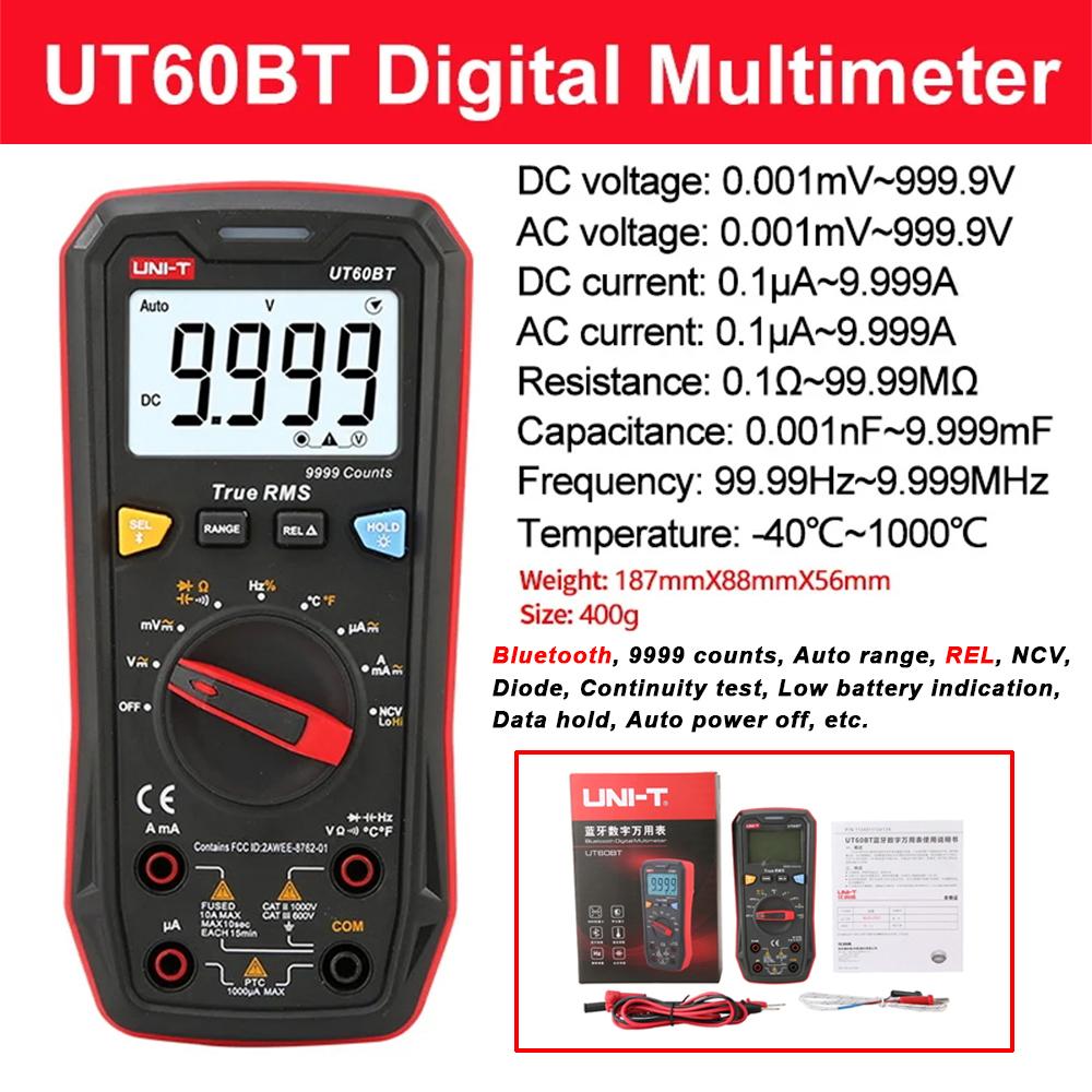 UNI-T Multimeter Digital Professional UT890C UT890D+ UT89X UT89XD UT60S UT60BT UT61B+ UT61D+ UT61E PLUS Electric Tester Meter