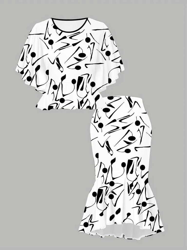 3D  Printed Classical Totem Women's Print, Fashionable Large-sized, Elegant, Versatile for All Seasons. T-shirt, Skirt and Set