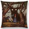 Dark Augury Bird Sofa Pillow Case Three Eyes Raven Steampunk Hummingbird Night Princess Lion Owl Cushion Cover