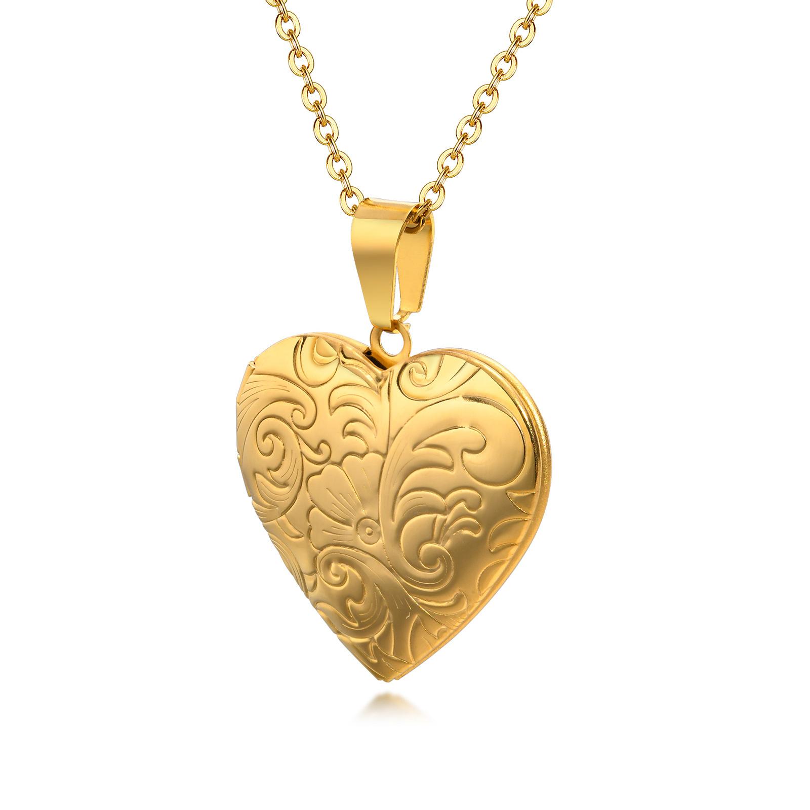 

Heart Locket Necklace For Women Stainless Steel Jewelry Custom Photo Frame Memory Love Pendant For Valentine s Day Gift