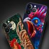 Cock Rooster Chicken Phone Case For iPhone 17 16 15 Pro Max 11 12 13 14 7 8 Plus SE 2020 X XR XS Cover Soft Black
