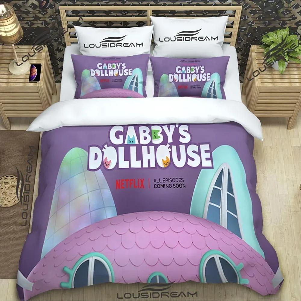Cartoon Gabby'S Dollhouse Bedding Set For Bedroom Soft Bedspreads For Bed Linen Comefortable Duvet Cover Quilt And Pillowcase