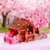 Paper Carving Flower Tree Cottage Greeting Card Folding Birthday Greeting Card for Women Men Children Adult Valentines