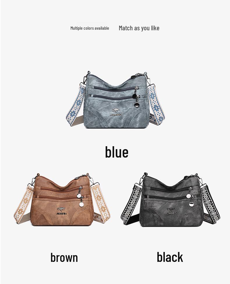 Stylish Multi-Compartment Crossbody Bag for Mature Women