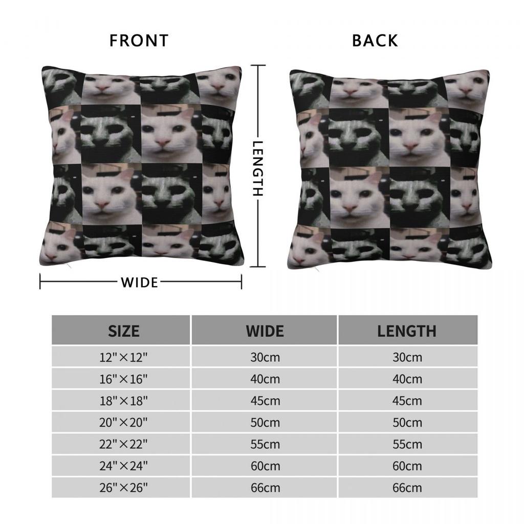 Uncanny Cat Canny Cat Pillowcase Polyester Linen Velvet Pattern Zip Decor Pillow Case Bed Cushion Cover