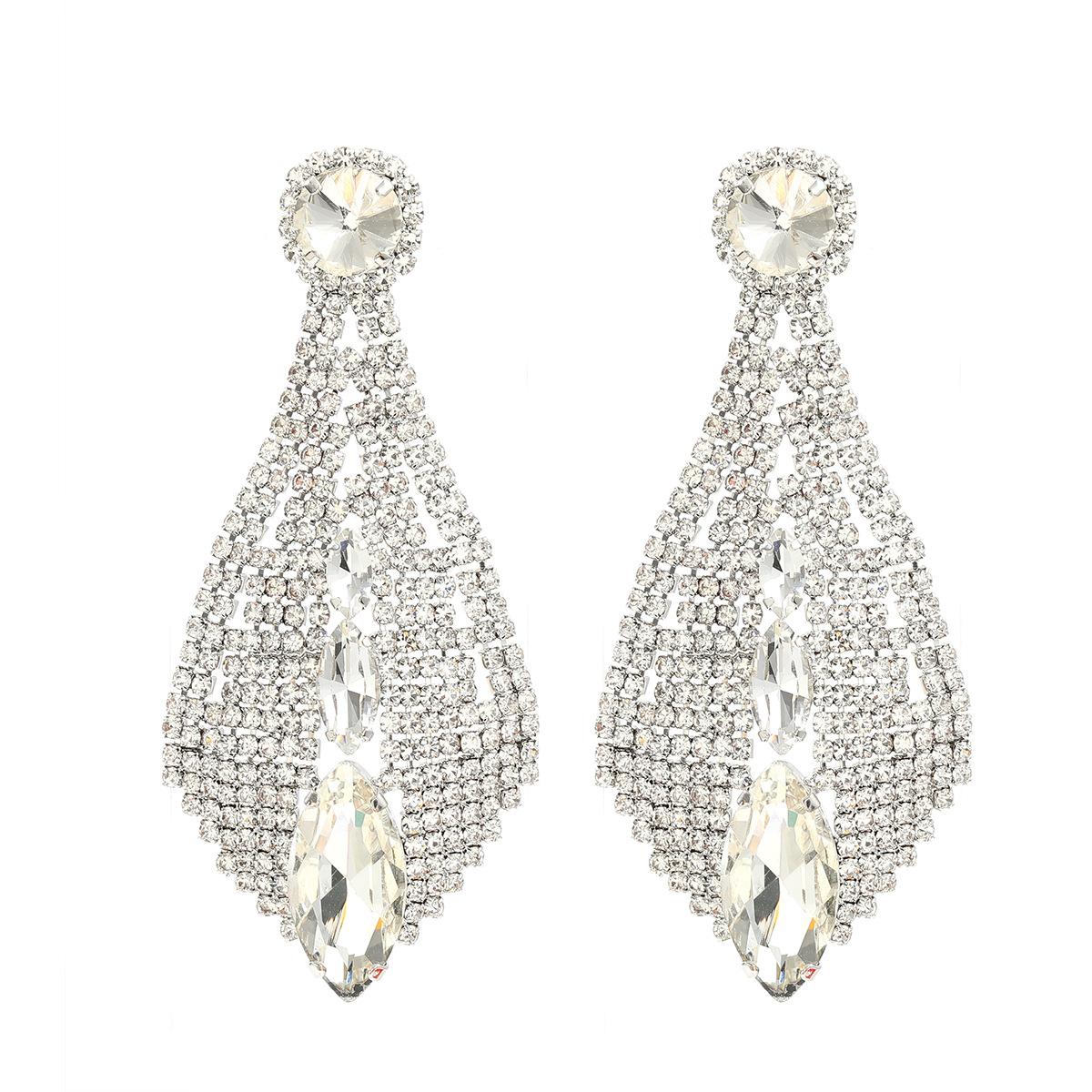 

2024 новая тенденция преувеличенные серьги женские серьги геометрической формы полностью свадебные роскошные ювелирные аксессуары