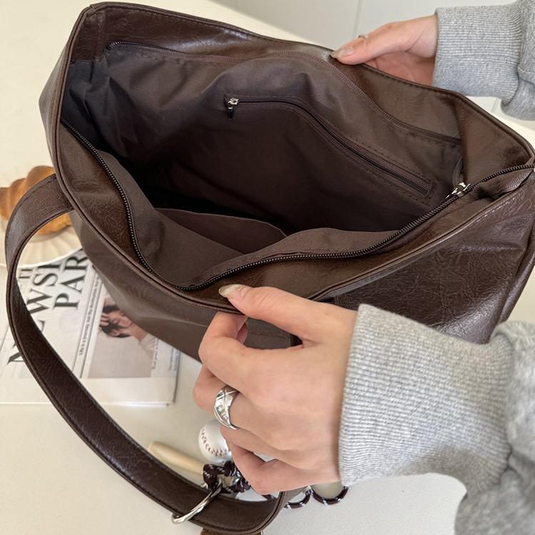 Fashionable Simple Soft Pitot Bag New Large-capacity Commuting Bag Female College Student Shoulder Bag for Class