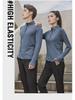 Men's and Women's Quick-Dry Cationic Running Jackets: Loose Fit, Stand-Up Collar, Long-Sleeve T-Shirts.