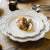 French Retro Relief Western Cuisine Plate Italian Pasta Plate Ceramic Salad Dessert Dinner Dish Coffee Set Home Art Tableware
