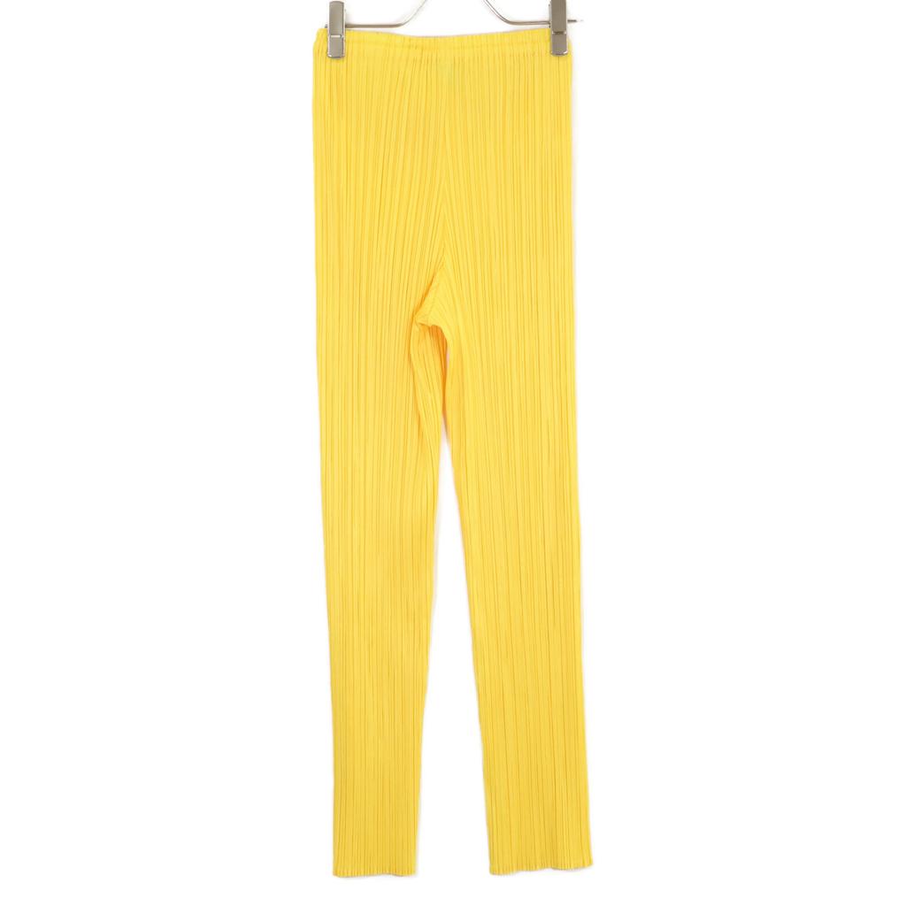ISSEY MIYAKE PP83-JF209 Yellow PLEATS PLEASE Pleated Pants Bottoms 2 yellowUsed