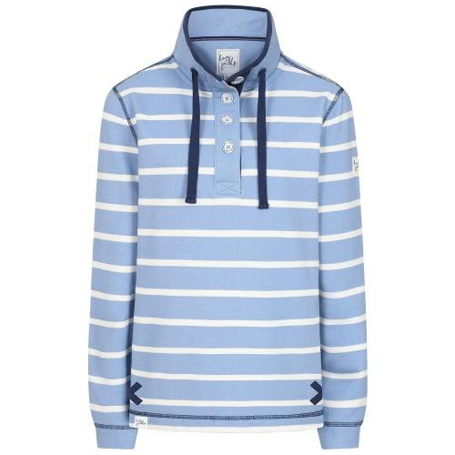 Lazy Jacks Womens/Ladies Pique Button Neck Sweatshirt