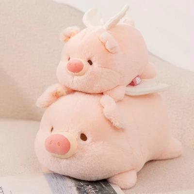 Super Cute Angel Pig Plush Doll Lying Piggy Stuffed Toy Anime Animal Plush Hug Pillow Room Decor Kids Christmas Birthday Gift