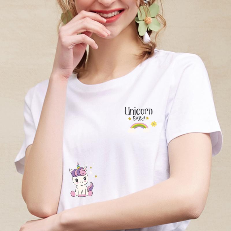 Unicorn Series Set Stripe Patches Girl Baby Shirt Stickers Diy Thermal Transfer Hot Tear T-Shirt Dresses New Iron On Patches