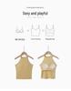 Women's Wireless Sports Bra with Stylish Straps and Built-in Pads