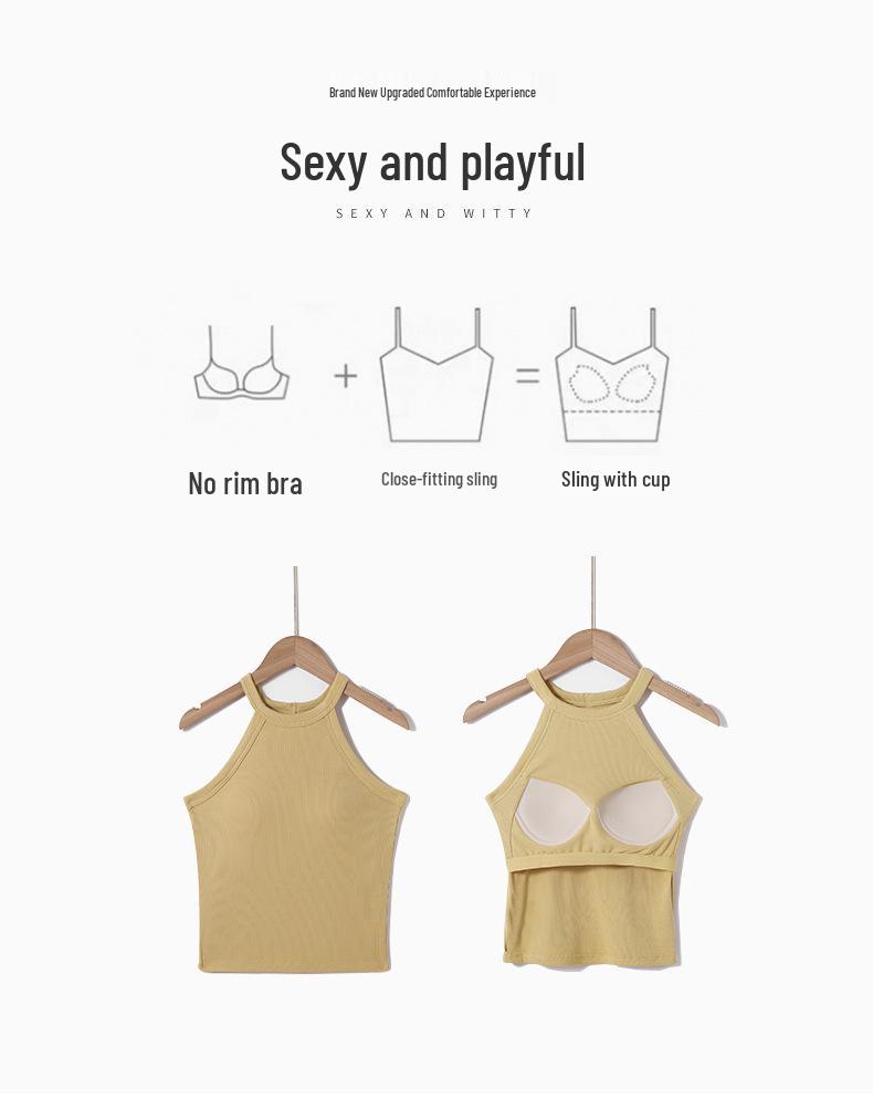 Women's Wireless Sports Bra with Stylish Straps and Built-in Pads