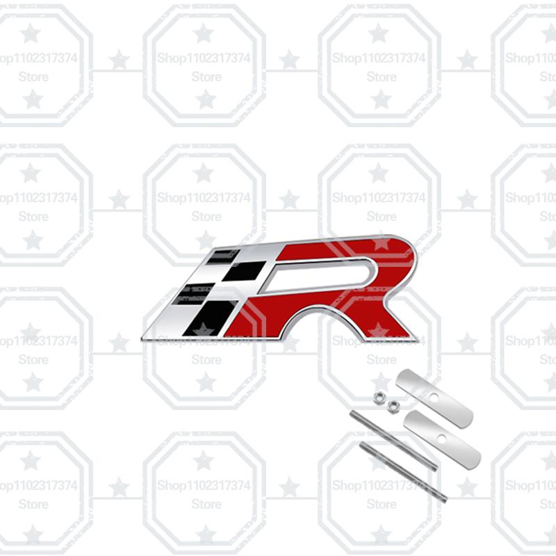 gycsn9 3D R Front Grill Emblem Metal Car Side Badge Decoration Rear Trunk Sticker For 300 LEON 5f IBIZA 6j ATECA Race Flag