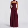 Womens Solid Color Long Slip Dress Slim Fit Commute Events