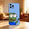 P-Pepe The Funny Frog Phone Case For iPhone17,16,15,14,13,12 Plus,Max Soft Silicone Black Cover