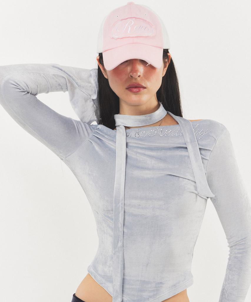 RAWMANTICS Vintage Scratch Wash Two-Tone Cap Pink