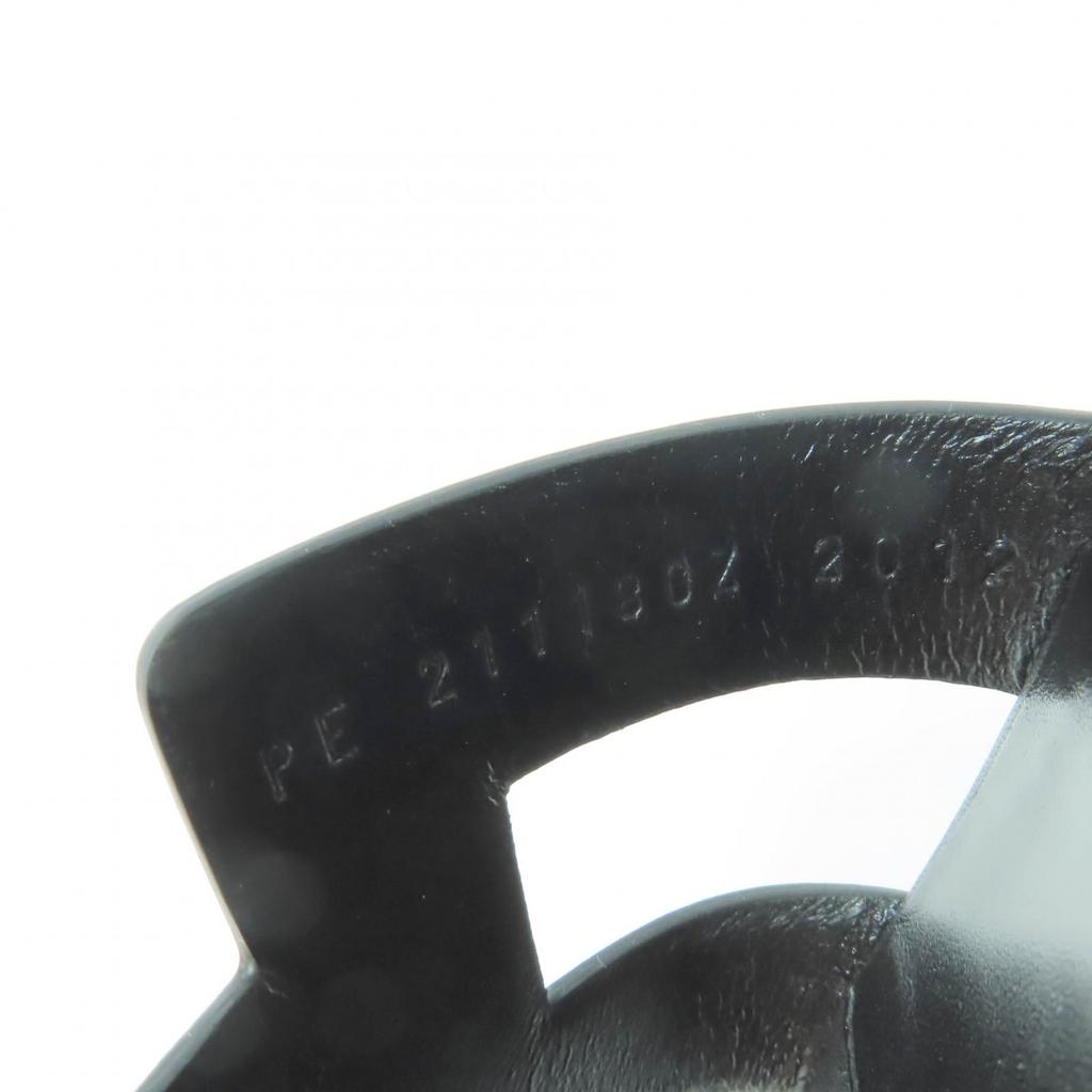 Pristine HERMES Sandals Santorini Ankle Strap Leather Black Leather Women 35 Used