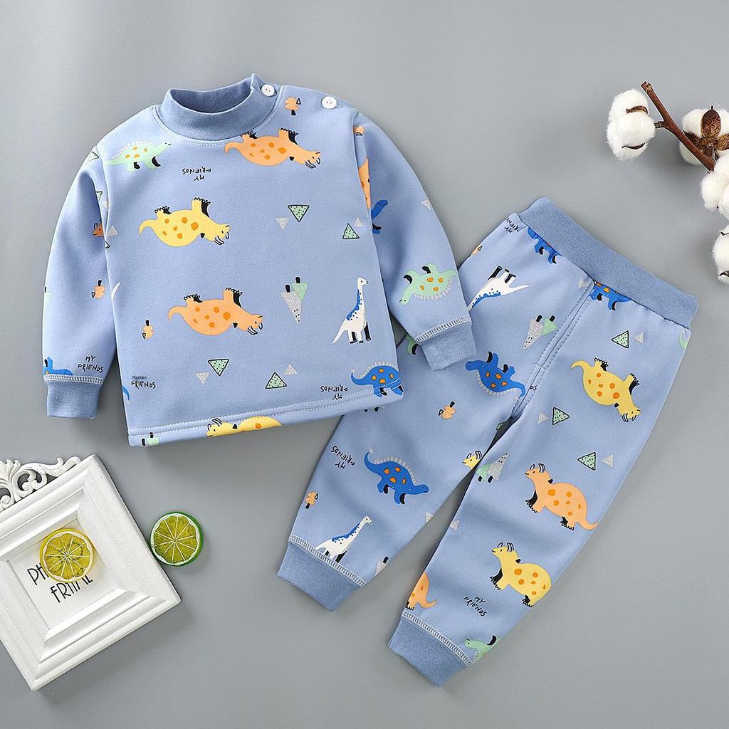 Baby Thermal Underwear Set: Plush, Thickened Pajamas for Boys & Girls