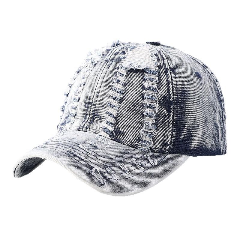 Old Hole Baseball Cap Women's Sunshade Sunscreen Versatile Face Small Light Board Washed Denim Hole Denim Cap