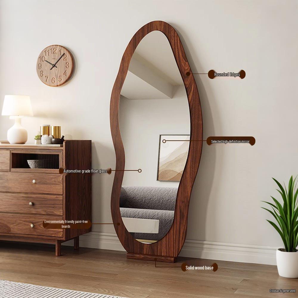 Senfu Ultra-Clear Irregular Full-Length Mirror, Wall-Mounted, Explosion-Proof for Home & Bedroom Use