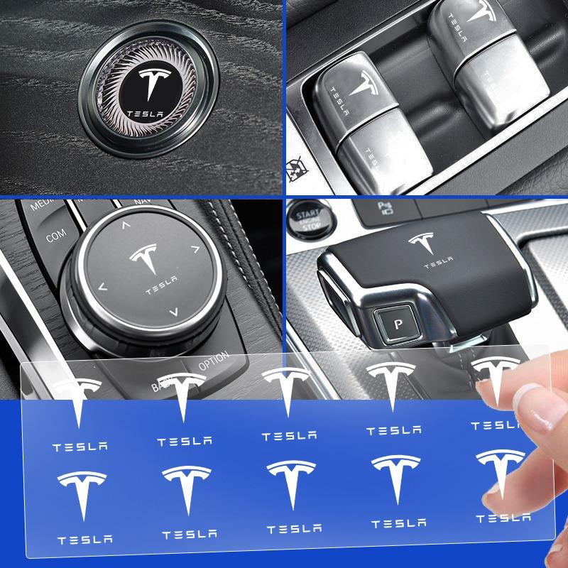 2/5/10Pcs Car Logo Sticker Central Control Decals Car Accessories For Tesla Model 3 Model X S 2016-2020 Decals TM3 TMX TMS Decal