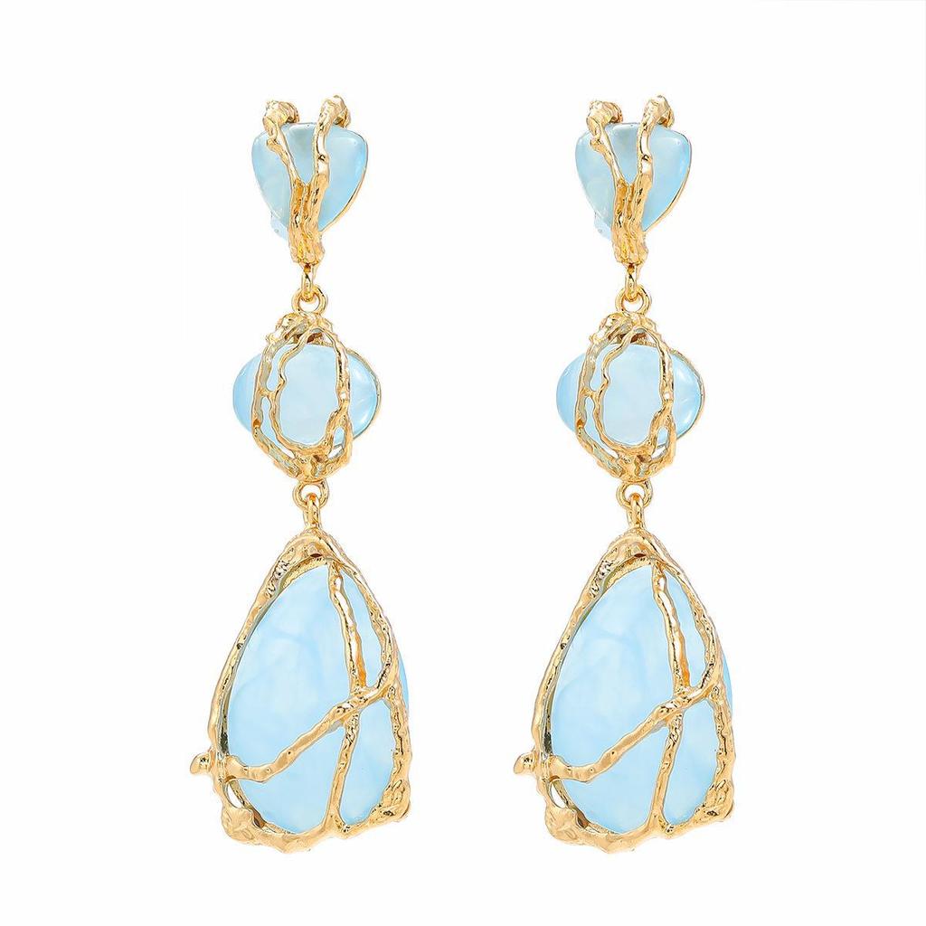 Mehrschichtige Ohrringe aus Kunstharzlegierung im Bohème-Stil für Damen