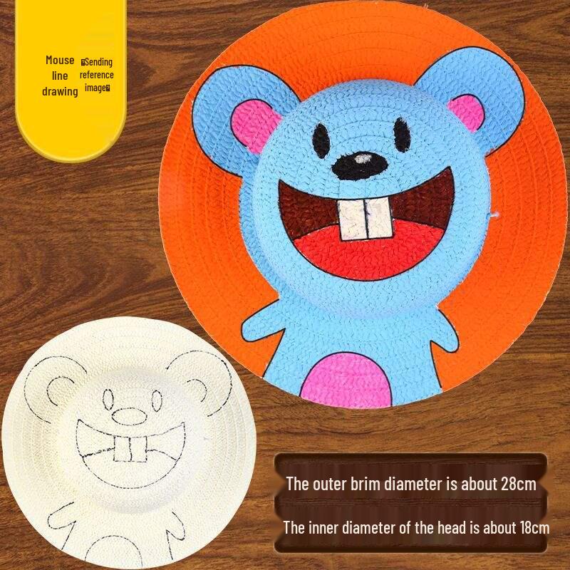 Kindergarten Straw Hat DIY Wall Art Kit: Creative Painting & Graffiti Supplies