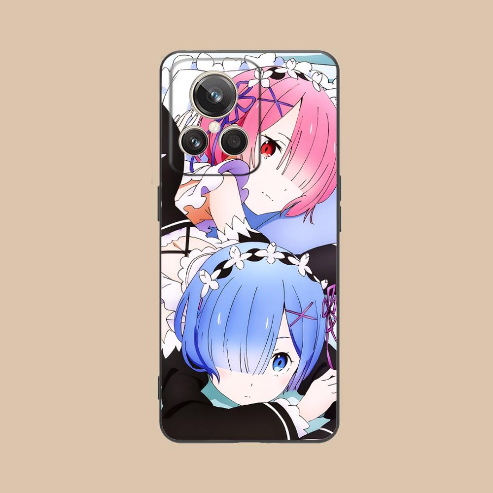 ReZero Rem Ram Matte TPU Mobile Phone Case for Realme 15 14 13 12 11 10 9 Pro Plus T i Lite 5G Colorful Printing Cover
