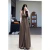 French Hepburn Style V-neck Sleeveless Dress Summer New Slim and Thin Temperament Muse Fan Kinky Long Dress