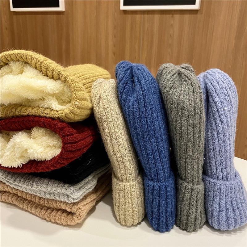 Autumn and Winter Cold Hat Wool Hat Women's Trendy Versatile Knitted Hat Men's Cool Velvet Thickened Warm Cold Hat