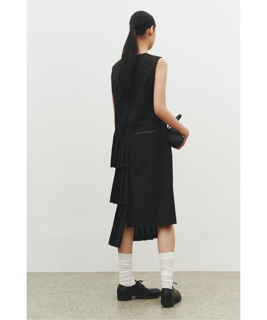 Recorde Pleats Layered Sleeveless Dress_Rqdam25565Bkx