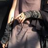New Hot Sale Fashionable Simple Gothic Fingerless Gloves Unisex Tear Design Stretchy for Party Preparation and Durable Halloween