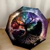 Tree Of Life Mandala Outdoor Automatic Umbrella Folding Umbrella with 8 Ribs Durable Plastic & Iron All-Season Travel Stylish Accessory