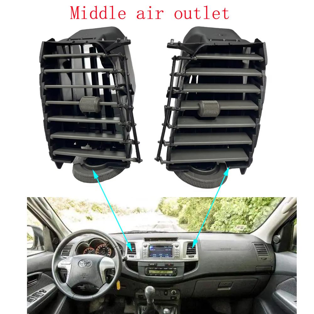 

2X Interior Air-Condition Grill A/C Vent Grille For Toyota Hilux Kun SR5 UTE 2005-2015 Fortuner Accessories Parts Middle air-2pcs