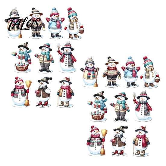 Natural Wood Christmas Ornaments for Festive Atmosphere 10/20/30Pcs Snowman Wooden Ornaments, Watercolor Slice Hanging Decor, Xmas Cute Pendant