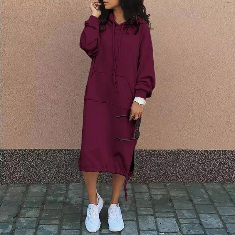 QICED Long Women's Hoodie Casual Dress Women