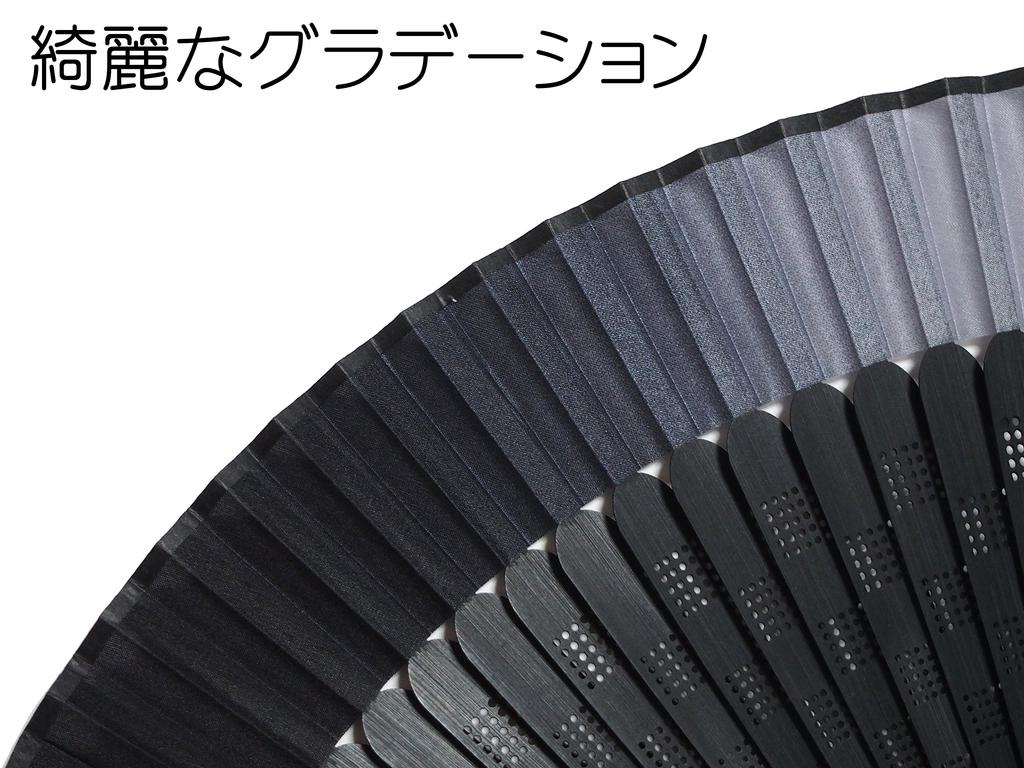 Handmade Short Silk 40 Checkered Item 169004 Asahi-O Men's Fan, 22cm, Ribs, Laser-Processed Ribs, Pattern, Black, No.
