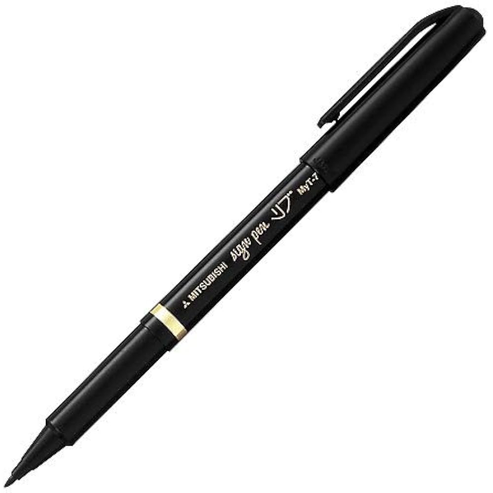 Mitsubishi Pencil Sign Pen Rib, Black MYT7.24, Set of 5
