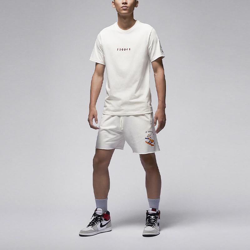 Jordan Air Letter Print American Retro Casual Short Sleeve T-Shirt Men Tops Sail-White DM3183-133