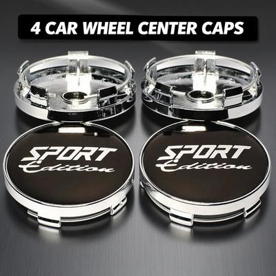 4pcs 56+60mm Universal Sports Badge Car Wheel Center Hub Cap Rim Cover Emblem Stickers Auto Styling Acessories