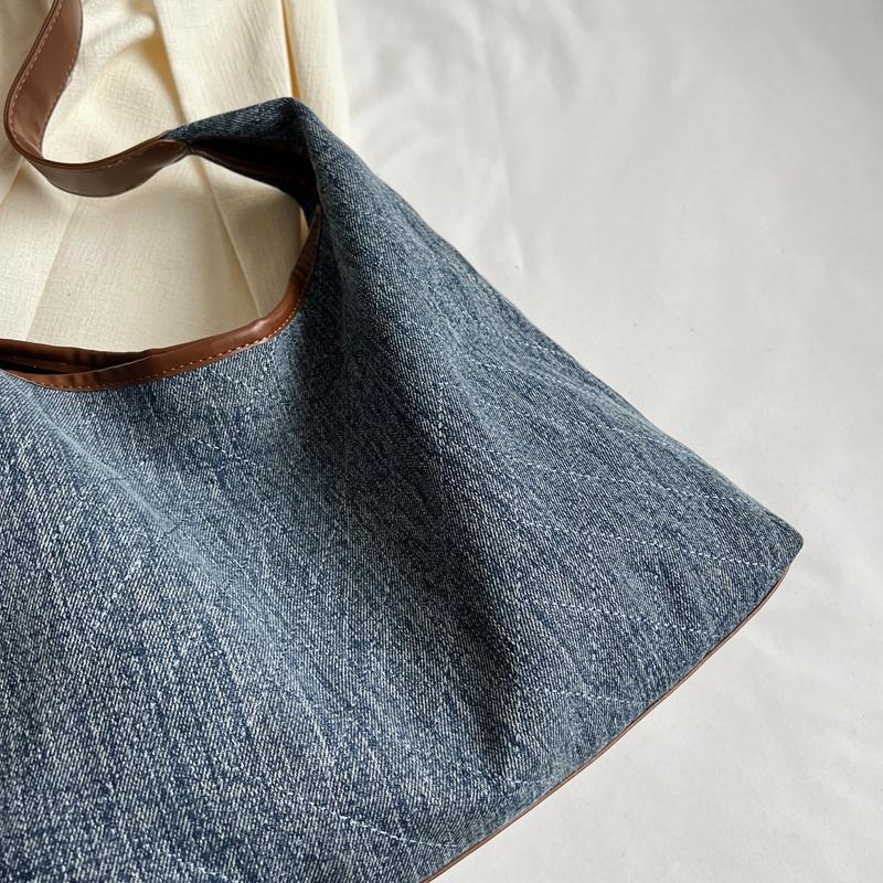 Denim Hobo Bag Large Capacity Shoulder Bag Women's Casual Handbag Everyday Style