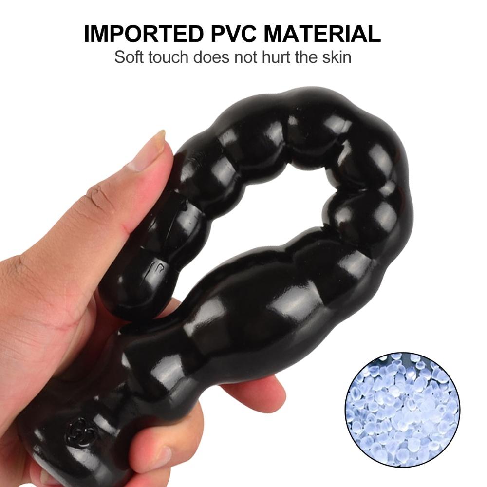 Long Anal Bead Plug Anal Stimulator with Suction Cup Prostate Massager Female Vaginal Stimulation Dildo Erotic Adult Products