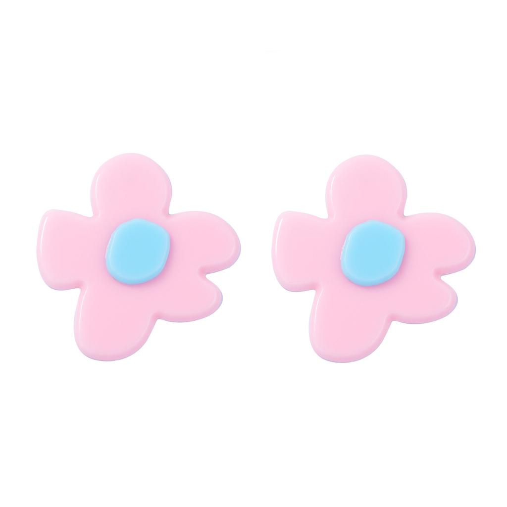 Fashionable and cute acrylic cartoon flower stud earrings are versatile and casual daily commuting earrings for women