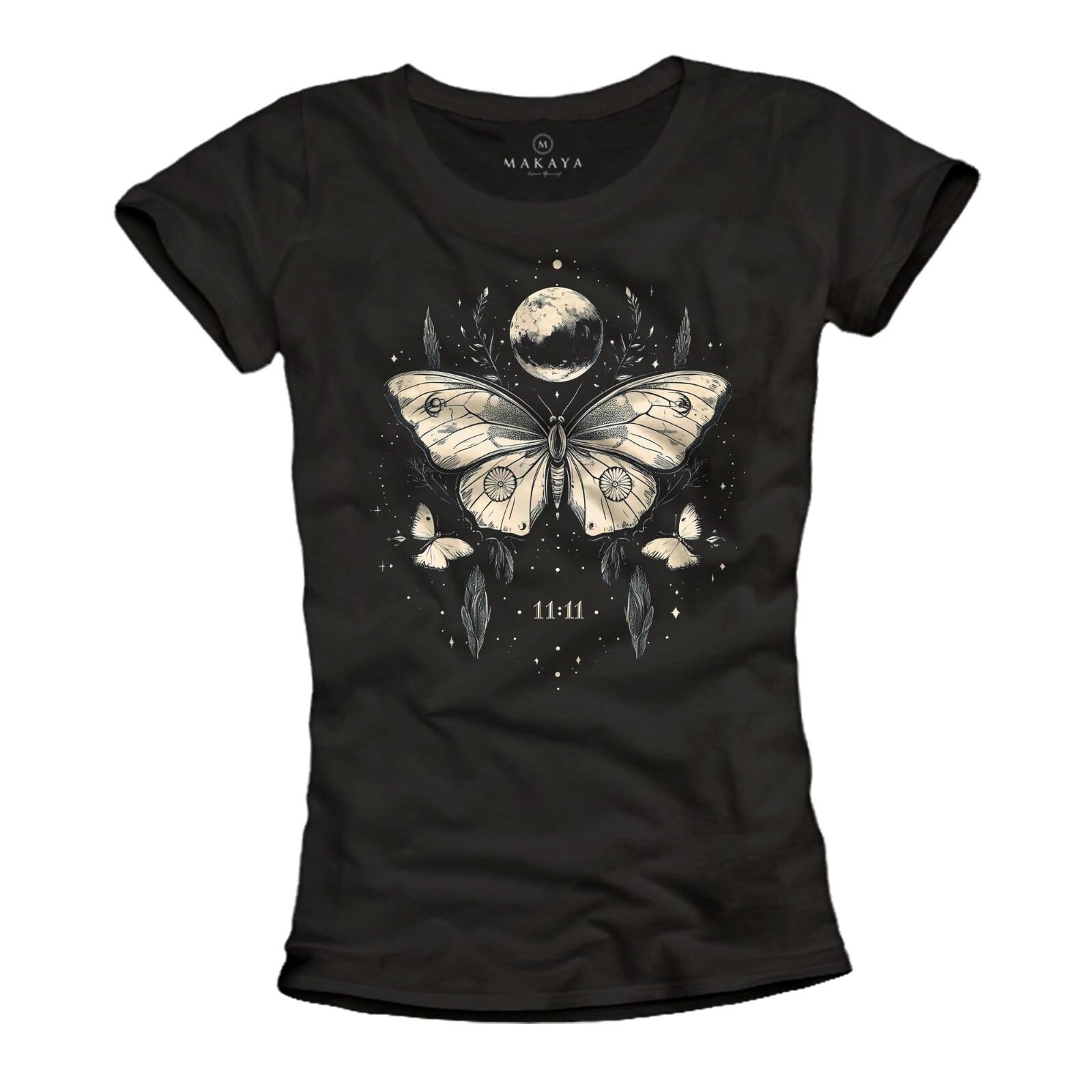 26 Women s Butterfly Shirt 11:11 Moon Motif Butterfly Tee Short Sleeve Top- Unisex T-Shirt M
