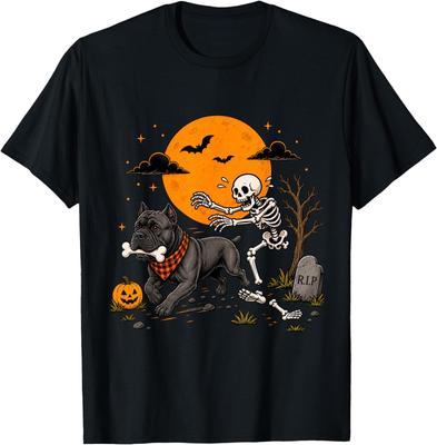 Halloween Dog Skeleton Funny Cane Corso Men Women T-Shirt
