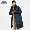 XueZhongFei Men's Hooded Mid-Length Down Jacket